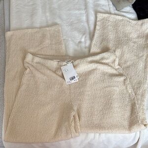 H&M Cream Textured Pants